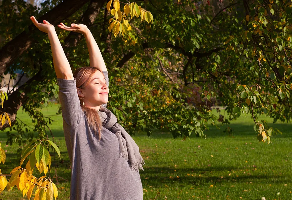 walking and stretching