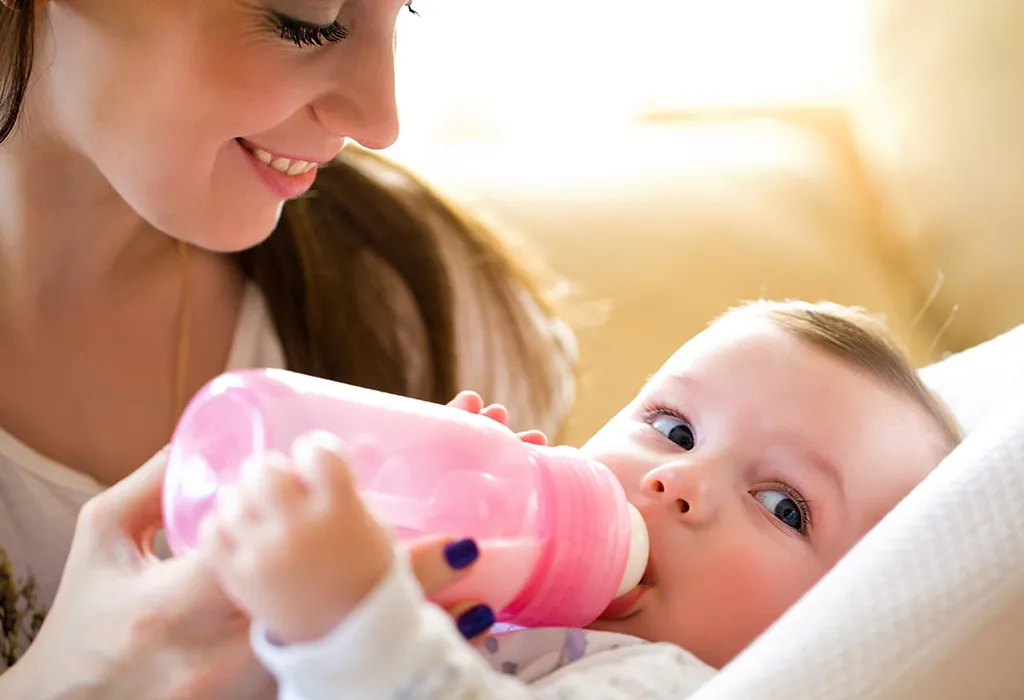 Mother feeding baby