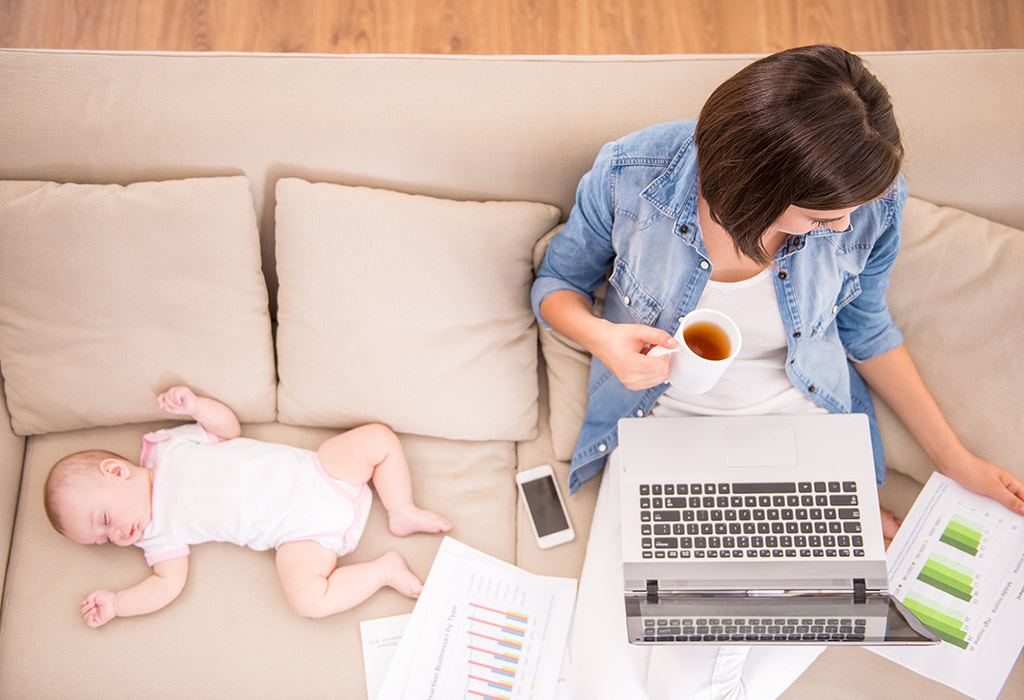 Work-at-home mom with baby