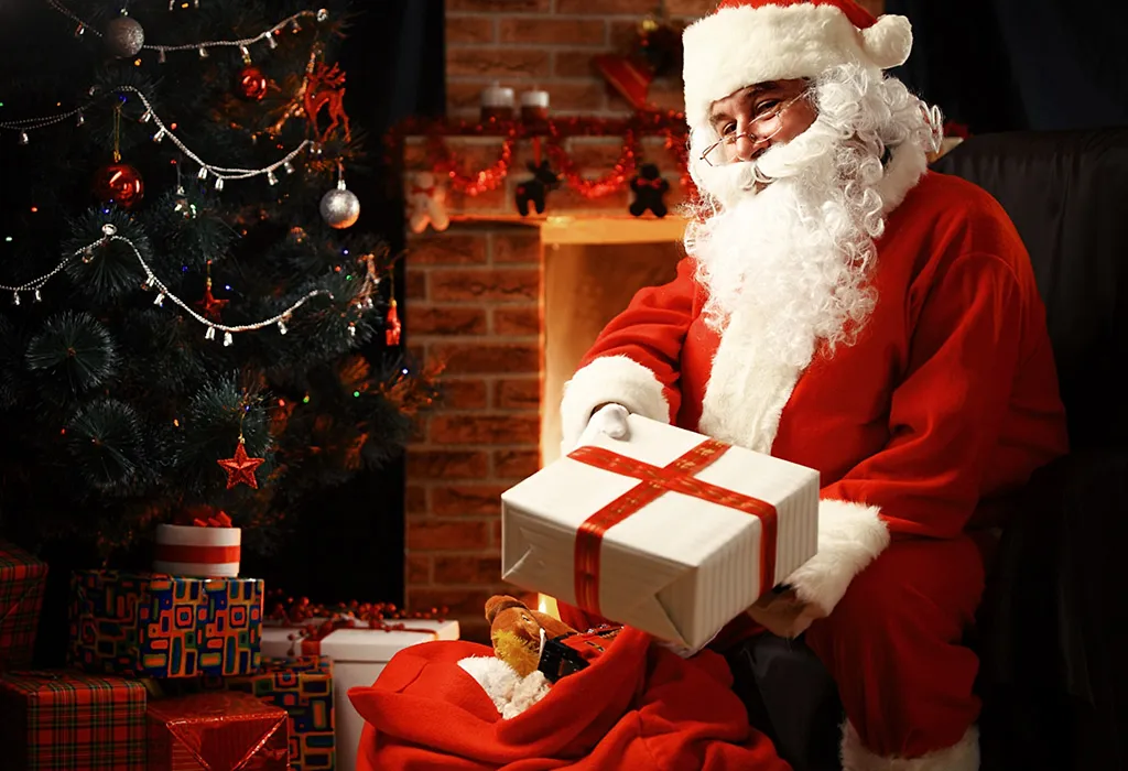 Santa Claus with a gift