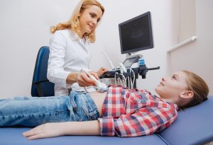 ultrasound examination of a child