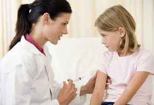 Child getting vaccination