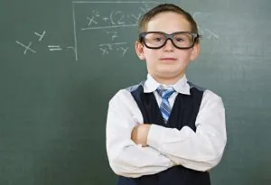 A boy dressed as a nerd