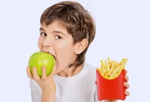 Child making healthy food choice