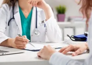 Young woman at doctor