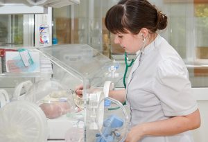 New born baby under medical observation