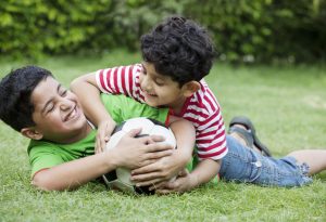 Boys playing sports