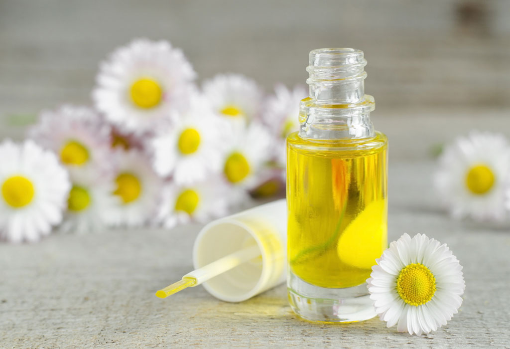 A bottle of chamomile oil