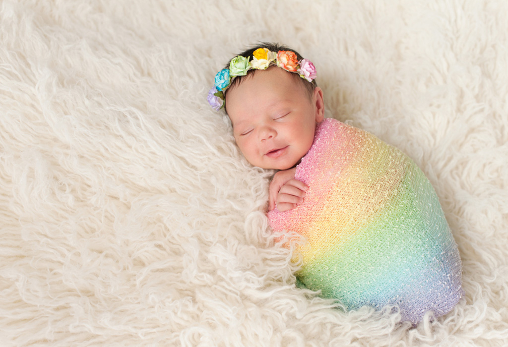 Newborn Baby Girl Smiling Picture