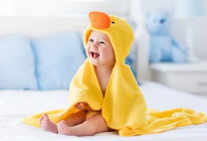 Picture of Baby in Towel Smiling 