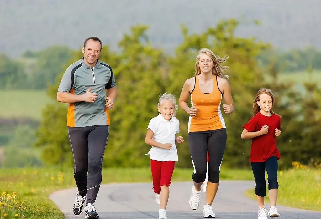 family jogging