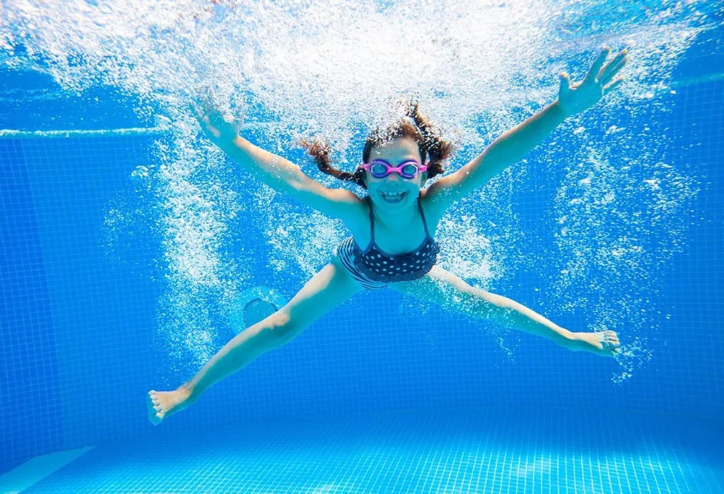 Kids swimming