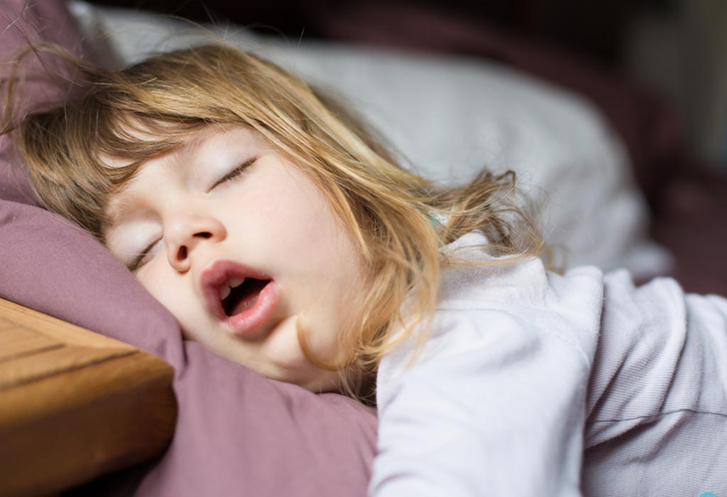 Child sleeping with mouth open