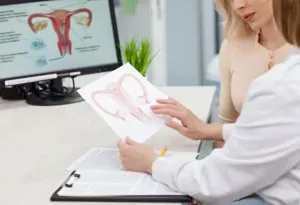 Woman with gynaecologist