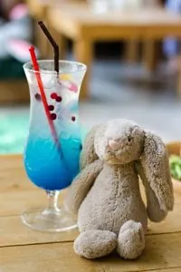 A blue mocktail