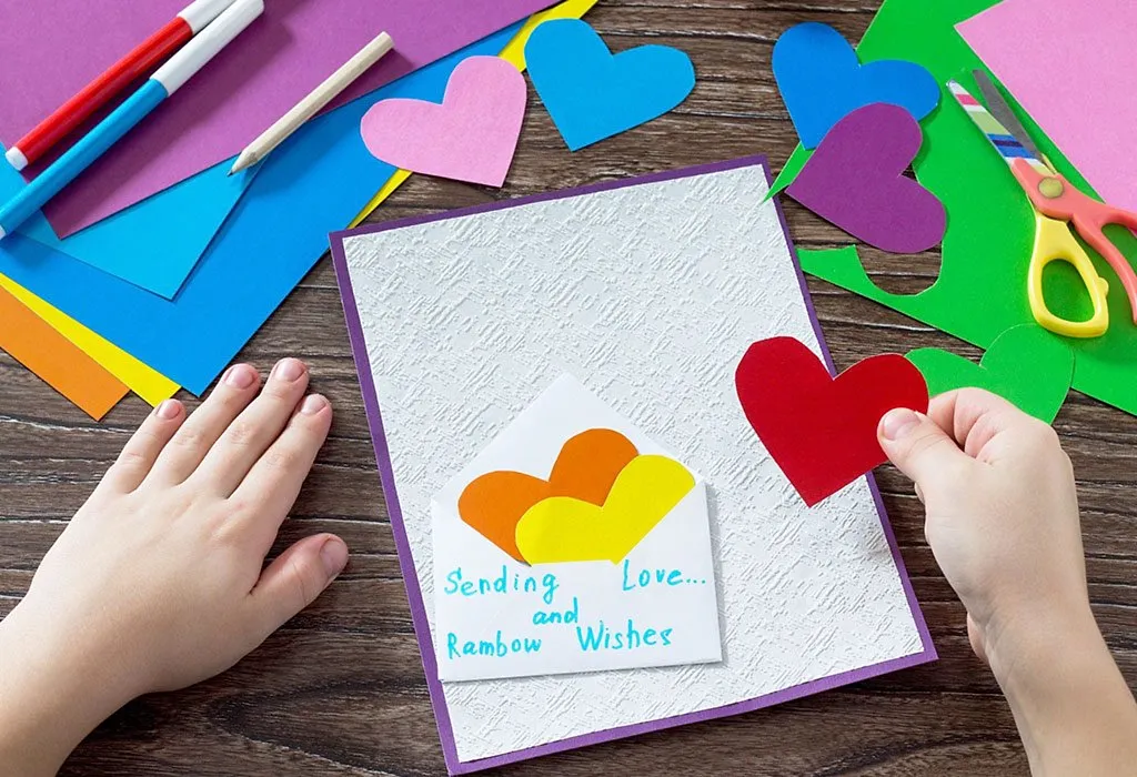 Rainbow hearts craft