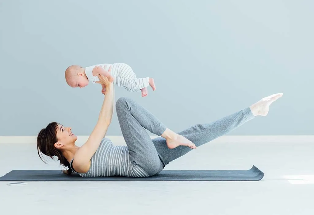 A new mom exercising