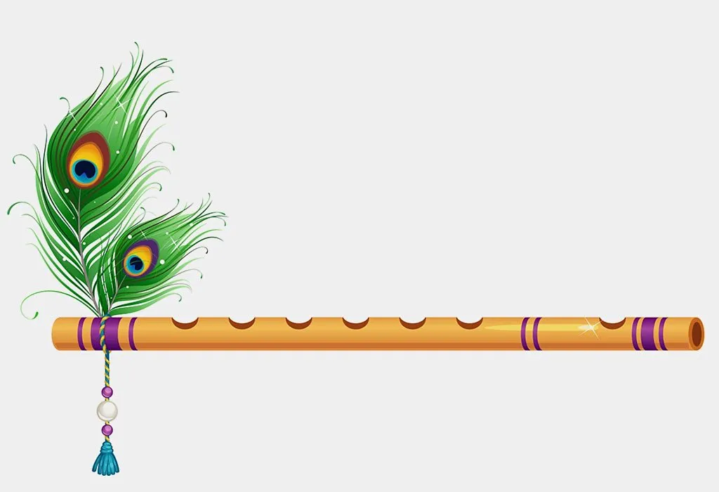 A flute with a peacock feather