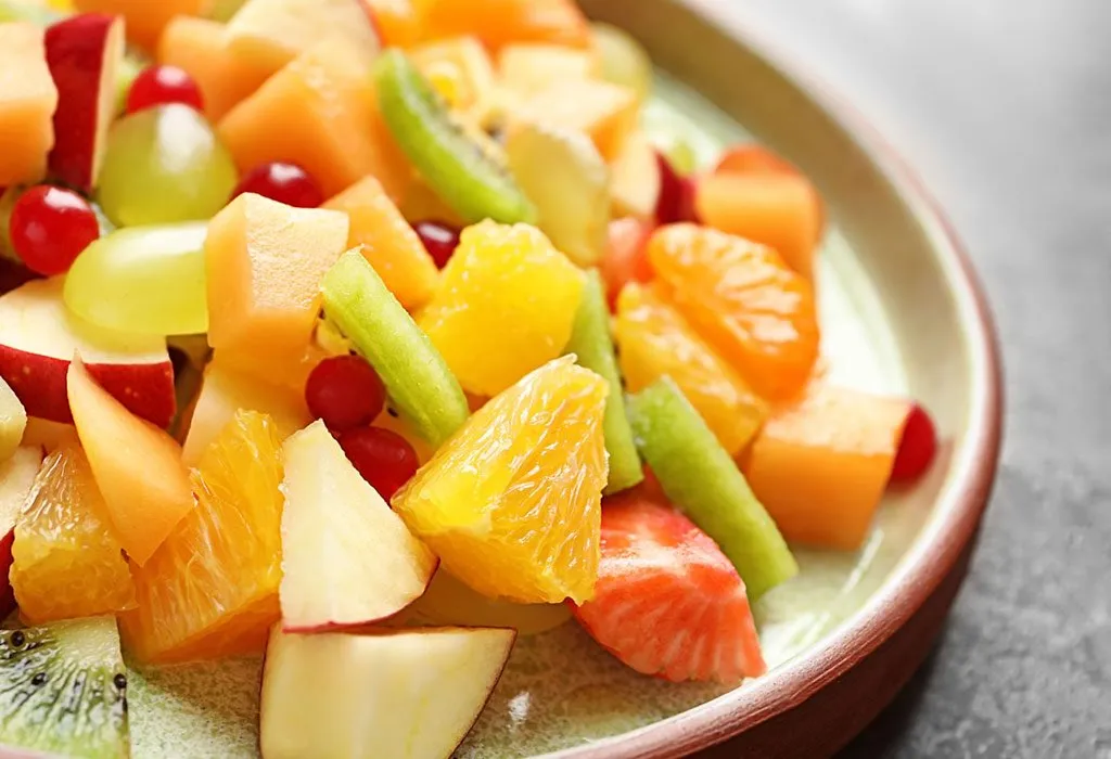 Cut fruits - a snack for toddlers