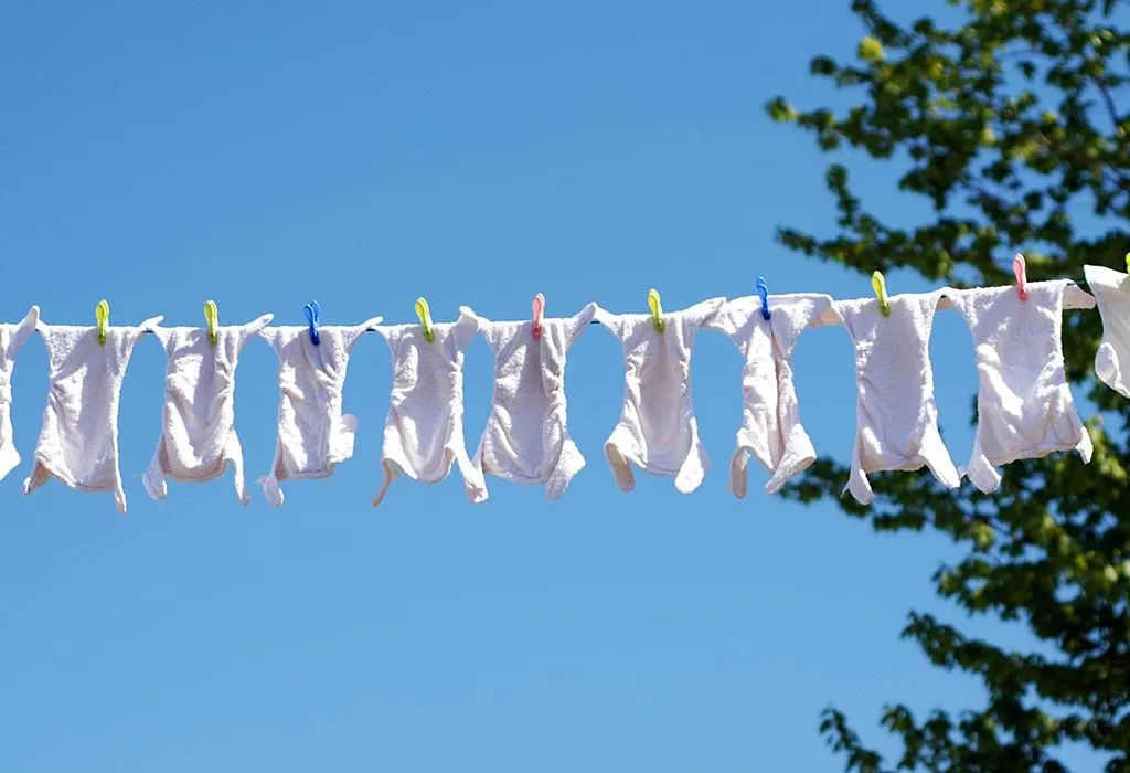 Drying the reusable diapers