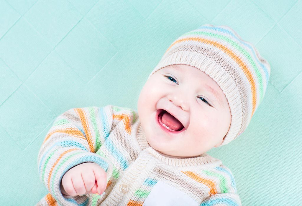 A baby in winter clothes