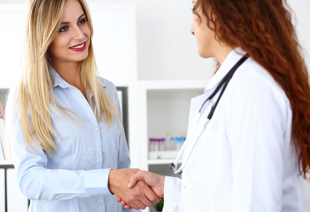 Doctor greets patient