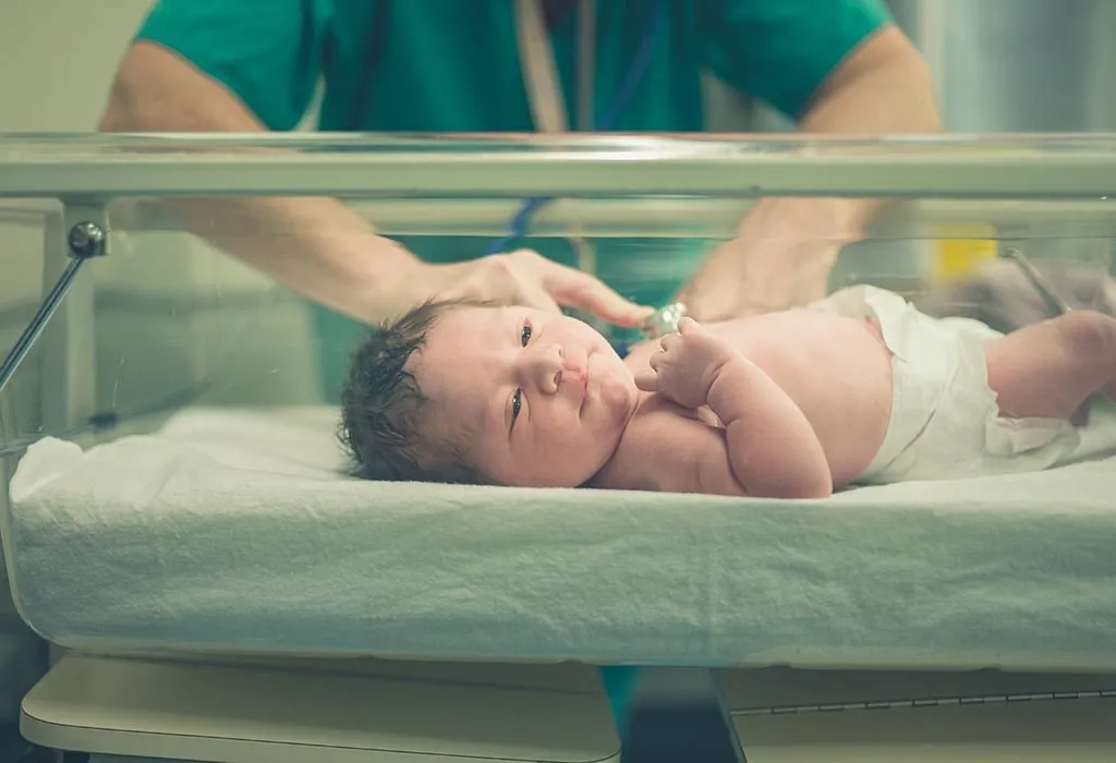 A newborn baby in the hospital