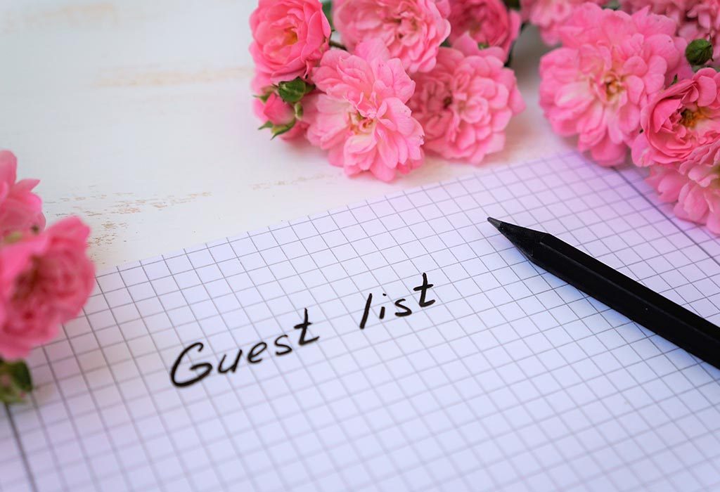 Guest list for baby shower