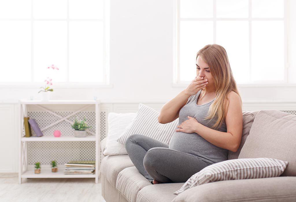 Pregnant woman nauseated - a sign of a pinworm infection