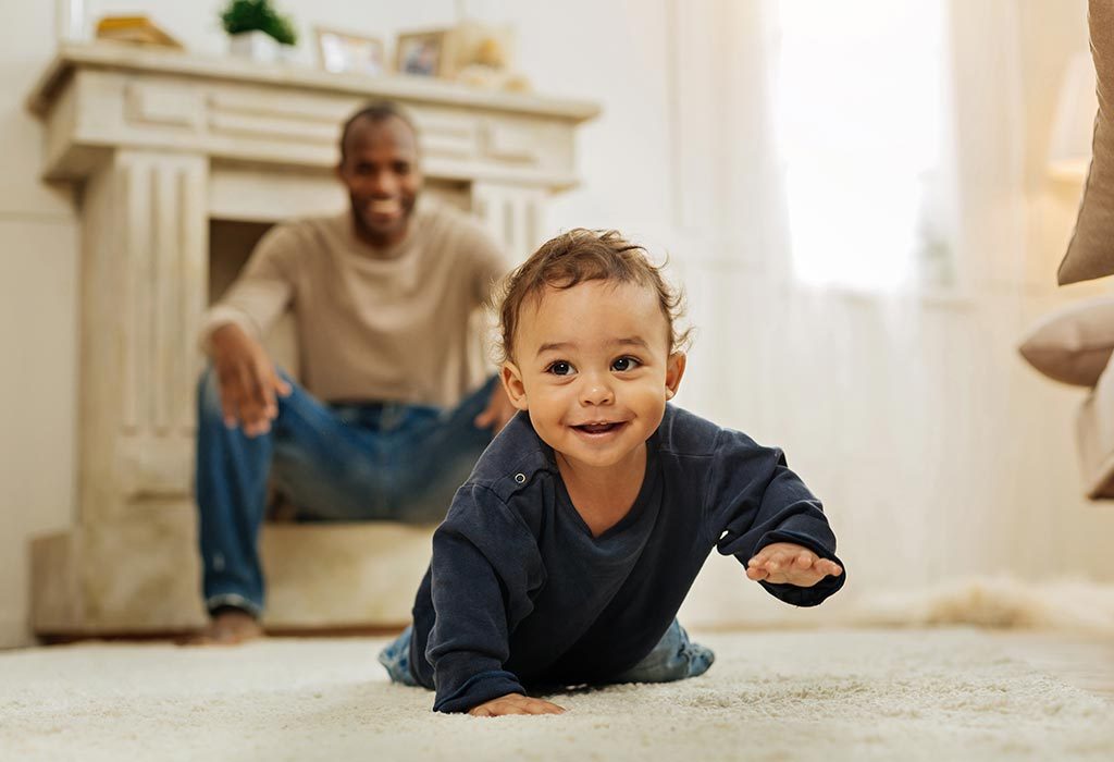 A baby crawling