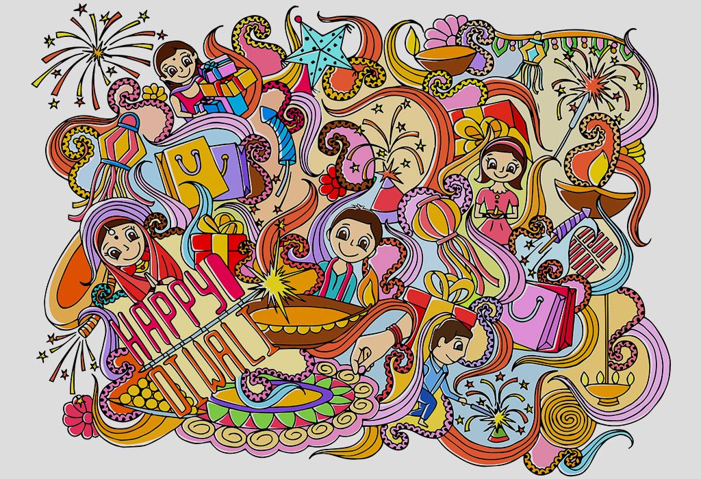 Doodle Card for Diwali