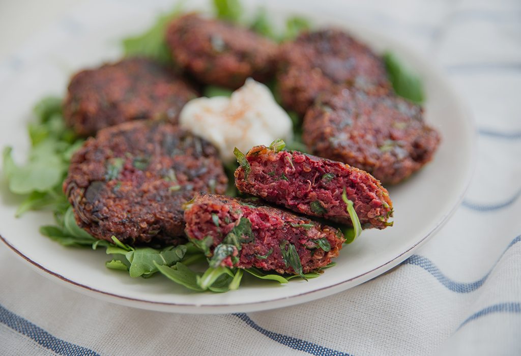 Spinach and beetroot cutlets