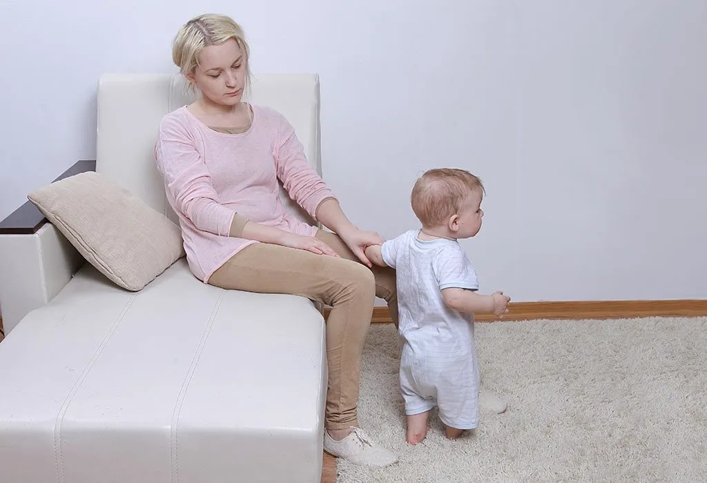 A young tired mother