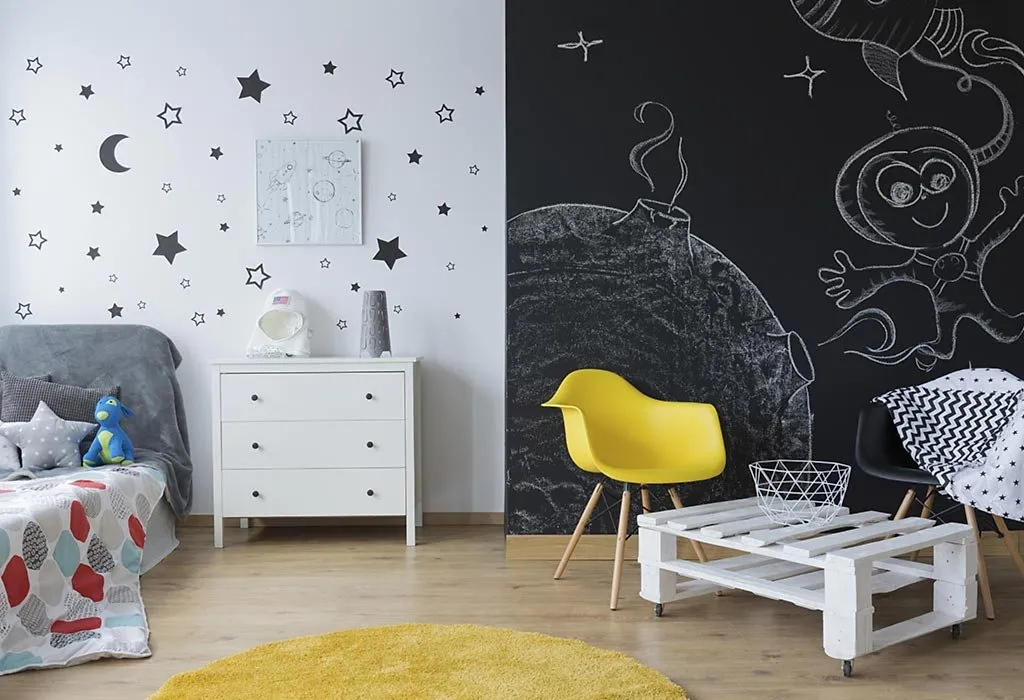Chalkboard wall bedroom