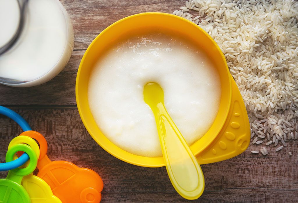 adding baby rice to bottle