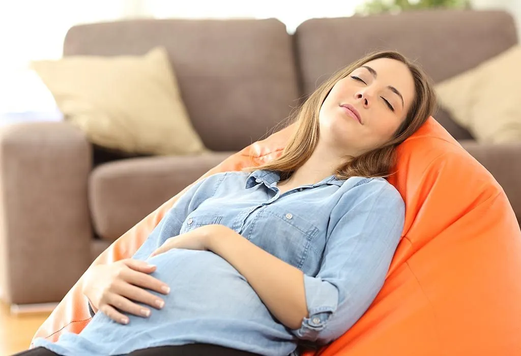 Twin Pregnancy Week 34 - pregnant woman relaxing