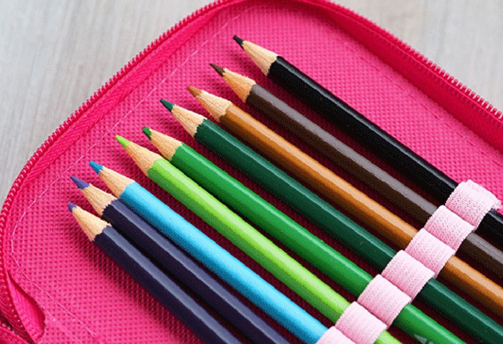 Colour Pencils in a Pink Case