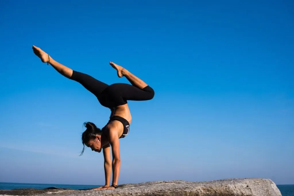 woman doing yoga positions