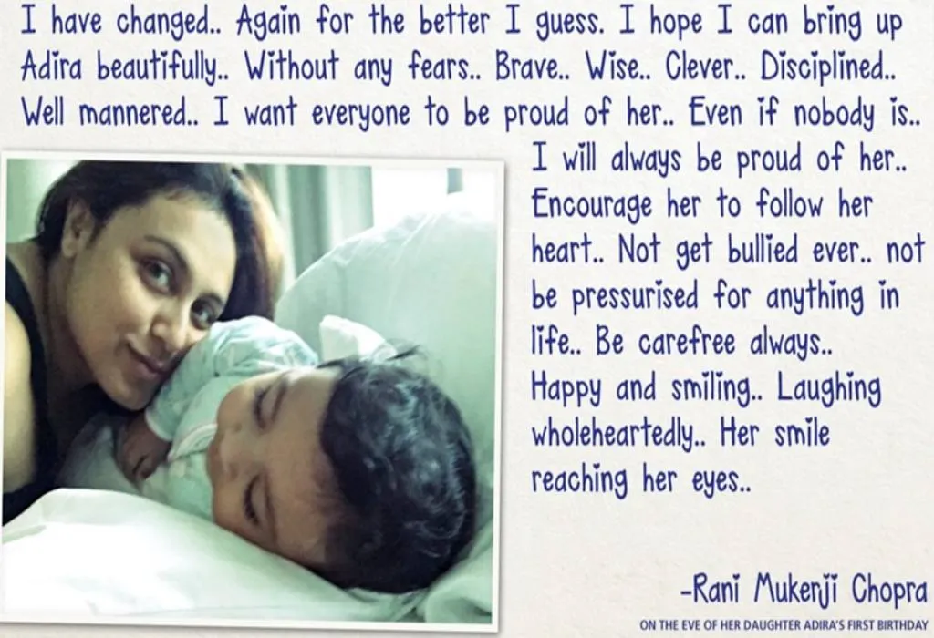 Rani Mukharji with her kid