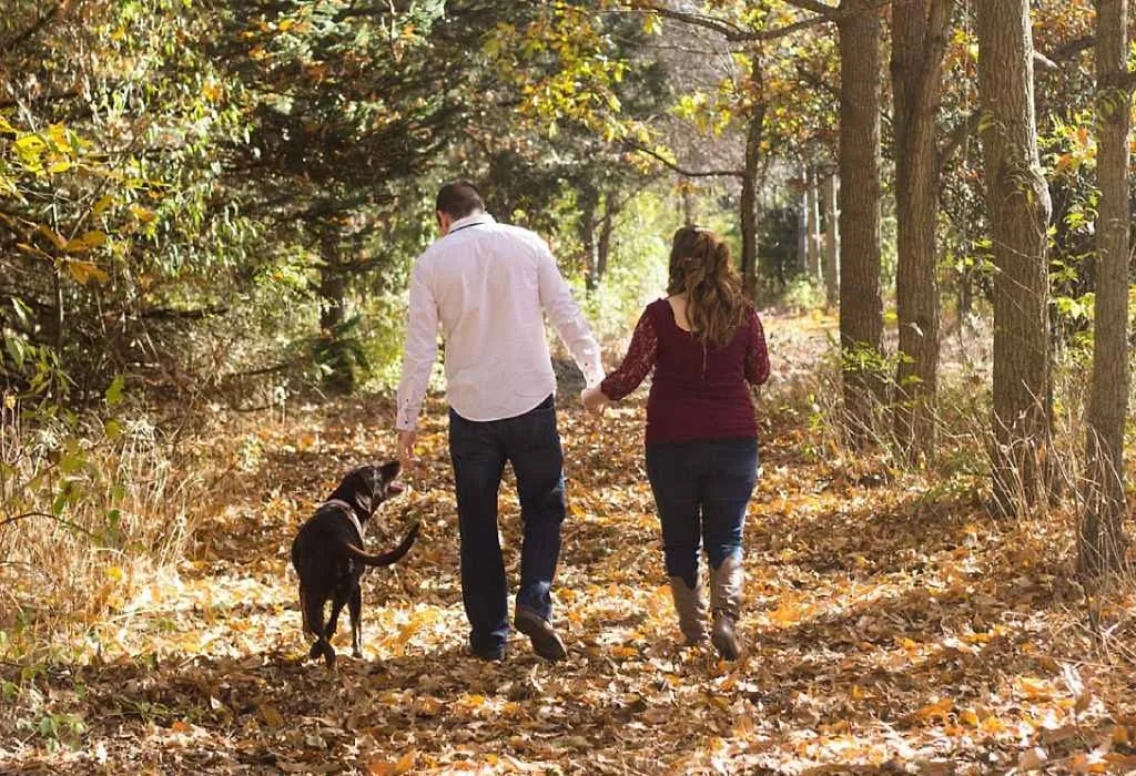 family with dog