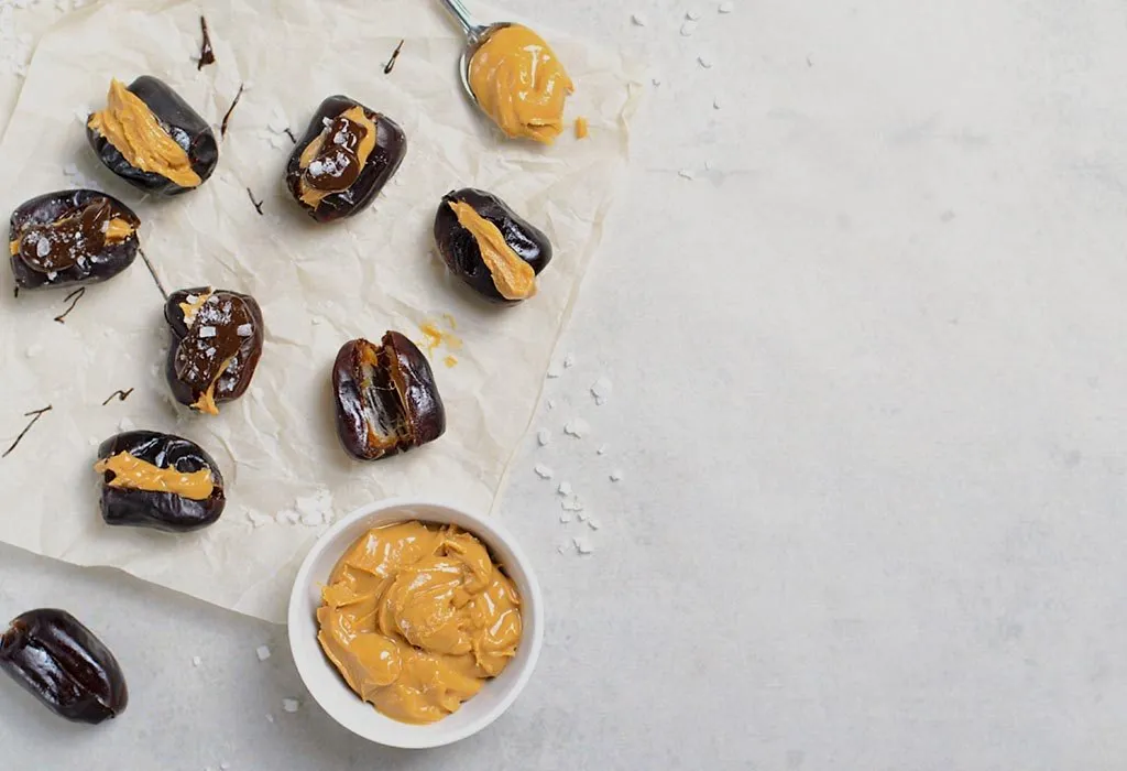 Dates with peanut butter
