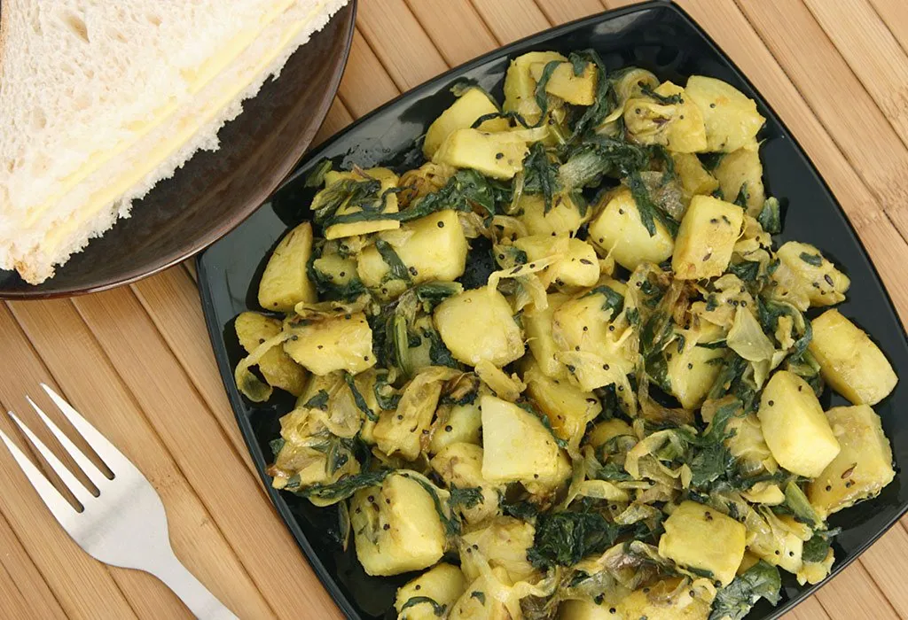 Spinach And Potatoes With A Dash Of Poppy Seeds