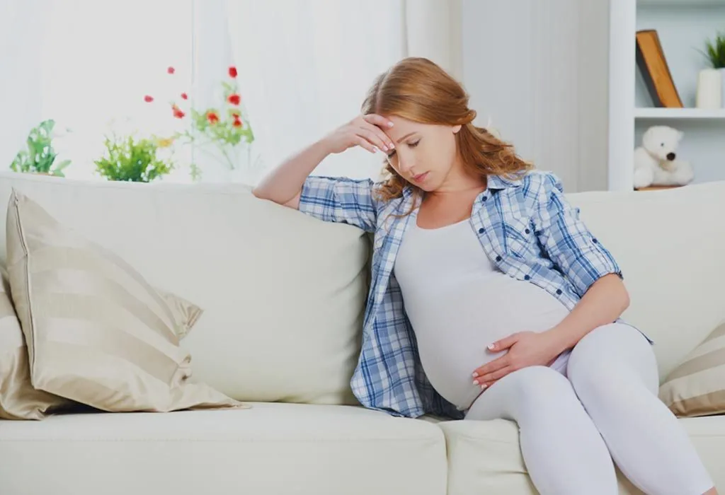 A pregnant woman stressed