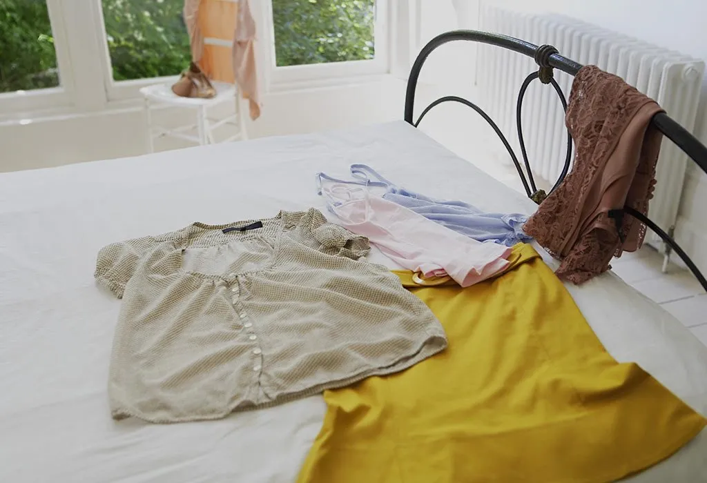 Clothes laid out on the bed