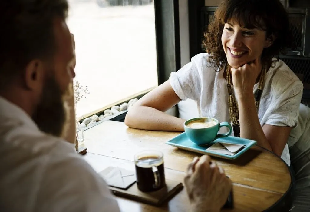 Couple in restaurant