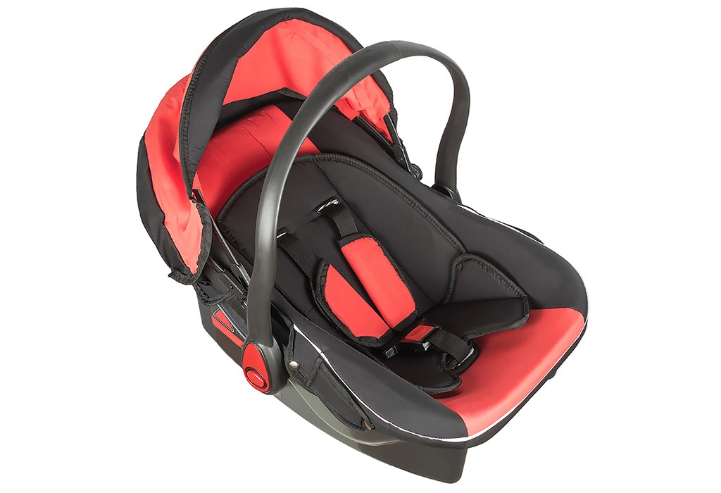 Red baby car seat
