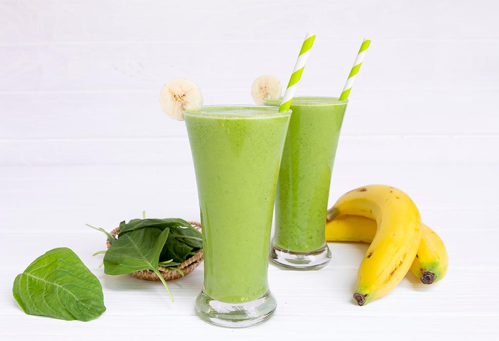 Smoothie-with Spinach Banana and Almond Butter