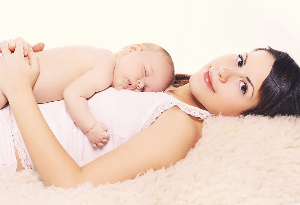 infant sleeping on stomach