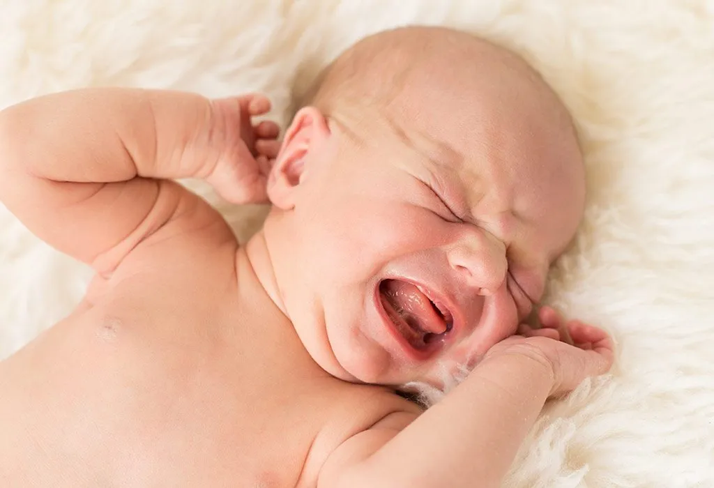 Baby crying store due to gas