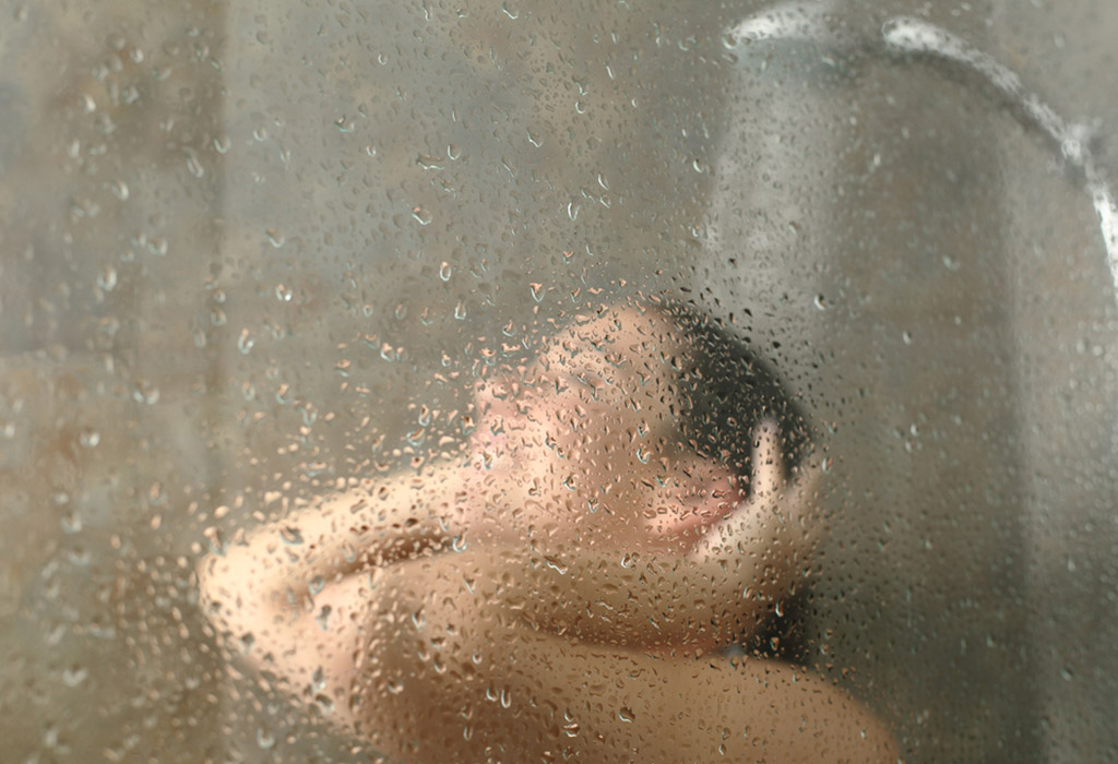hot water shower.